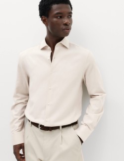 Regular Fit Easy Iron Marl Shirt