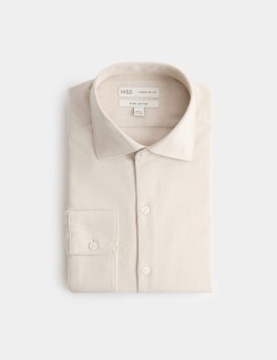 Regular Fit Easy Iron Marl Shirt