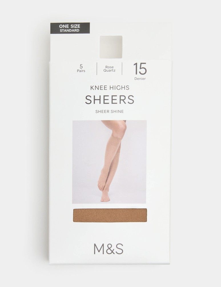 5 Pack 15 Denier Matt Knee Highs