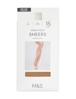5 Pack 15 Denier Matt Knee Highs