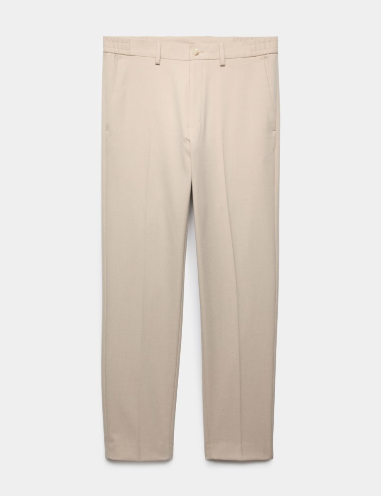 Tailored Fit Flannel Smart Trousers