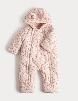 Ditsy Floral Quilted Snowsuit (0-3 Yrs)