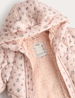 Ditsy Floral Quilted Snowsuit (0-3 Yrs)