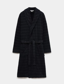 Pure Cotton Textured Dressing Gown