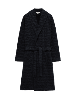 Pure Cotton Textured Dressing Gown