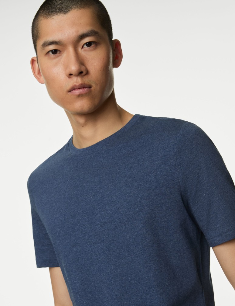 Pure Cotton Crew Neck T-Shirt