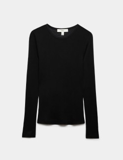 Wool Touch Long Sleeve Layering Slim Top