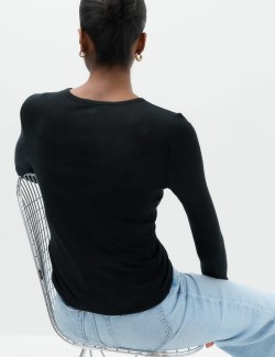 Wool Touch Long Sleeve Layering Slim Top
