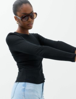 Wool Touch Long Sleeve Layering Slim Top