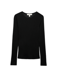 Wool Touch Long Sleeve Layering Slim Top