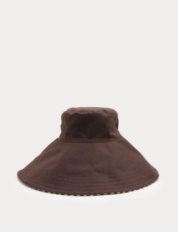 Pure Cotton Reversible Wide Brim Bucket Hat