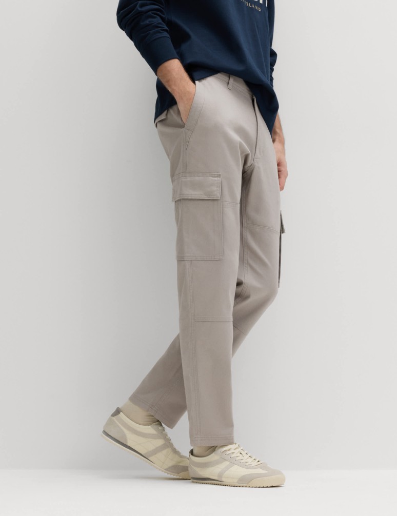 Tapered Fit Stretch Cargo Trousers
