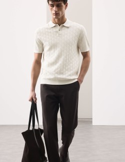 Mercerised Cotton Knitted Polo Shirt