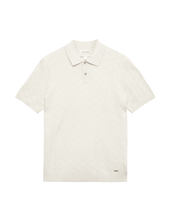 Mercerised Cotton Knitted Polo Shirt