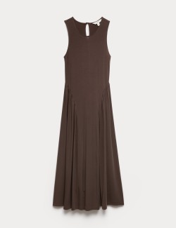 Lyocell Rich Dropped Waist Midi Dress