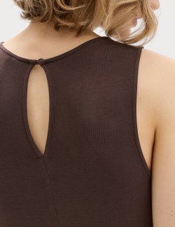 Lyocell Rich Dropped Waist Midi Dress