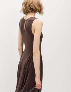 Lyocell Rich Dropped Waist Midi Dress