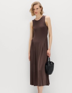 Lyocell Rich Dropped Waist Midi Dress