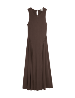 Lyocell Rich Dropped Waist Midi Dress