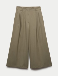 Wool Blend Tailored Wide Leg Culottes