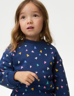 Cotton Rich Heart Sweatshirt (2-8 Yrs)