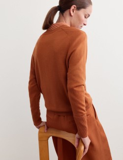 Merino Wool with Silk V-Neck Jumper