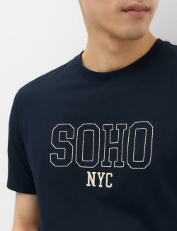 Pure Cotton Soho NYC Graphic Loungewear Top
