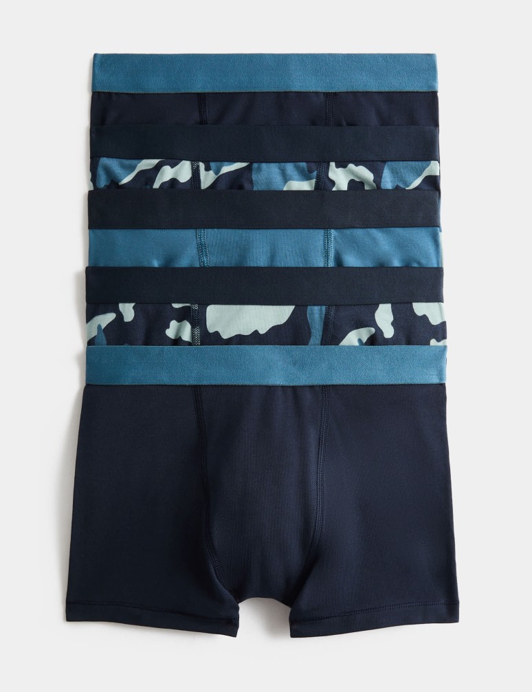 5 Pack Cotton Rich Camo Trunks (5-16 Yrs)