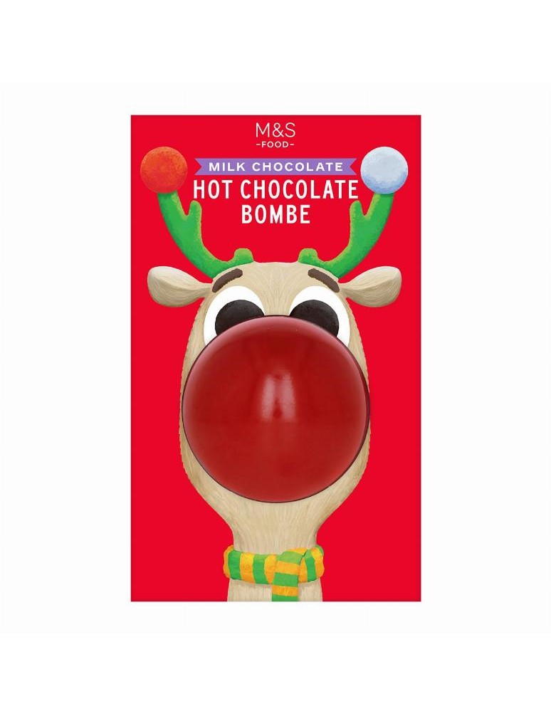 Formovaná dutá mléčná čokoláda plněná pěnovými bonbóny marshmallow, určená k přípravě horkého nápoje