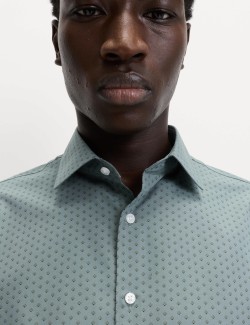 Regular Fit Cotton Blend Printed Shirt