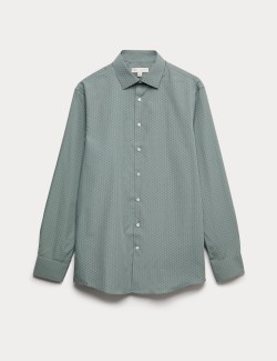 Regular Fit Cotton Blend Printed Shirt