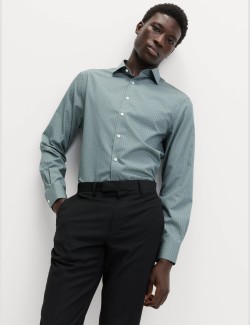 Regular Fit Cotton Blend Printed Shirt