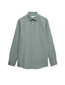 Regular Fit Cotton Blend Printed Shirt