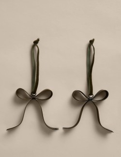 2 Pack Metal Hanging Bow Decorations