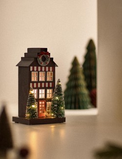Light Up Wood House Room Decoration