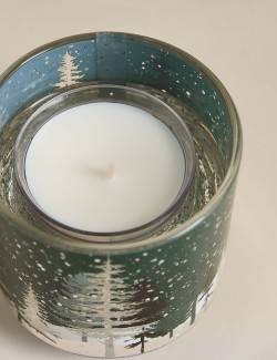 Vonná svíčka s vůní klementinky, jedle a koření, s LED osvětlením a dvěma náhradními náplněmi, 3 x 120 g