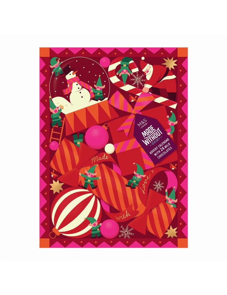 Adventní kalendář s 24 kousky kakaových cukrovinek