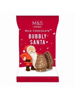 Figurka Santy z mléčné čokolády s bublinkami