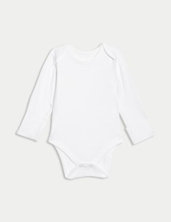 Body z čisté bavlny s dlouhými rukávy, 7 ks v balení (2,3 kg – 3 roky)