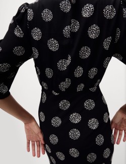 Printed Round Neck Midaxi Column Dress