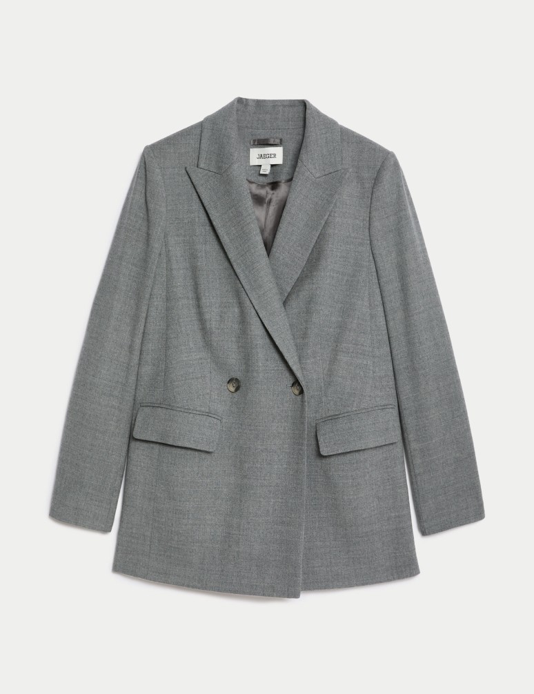 Wool Rich Relaxed Double Breasted Blazer