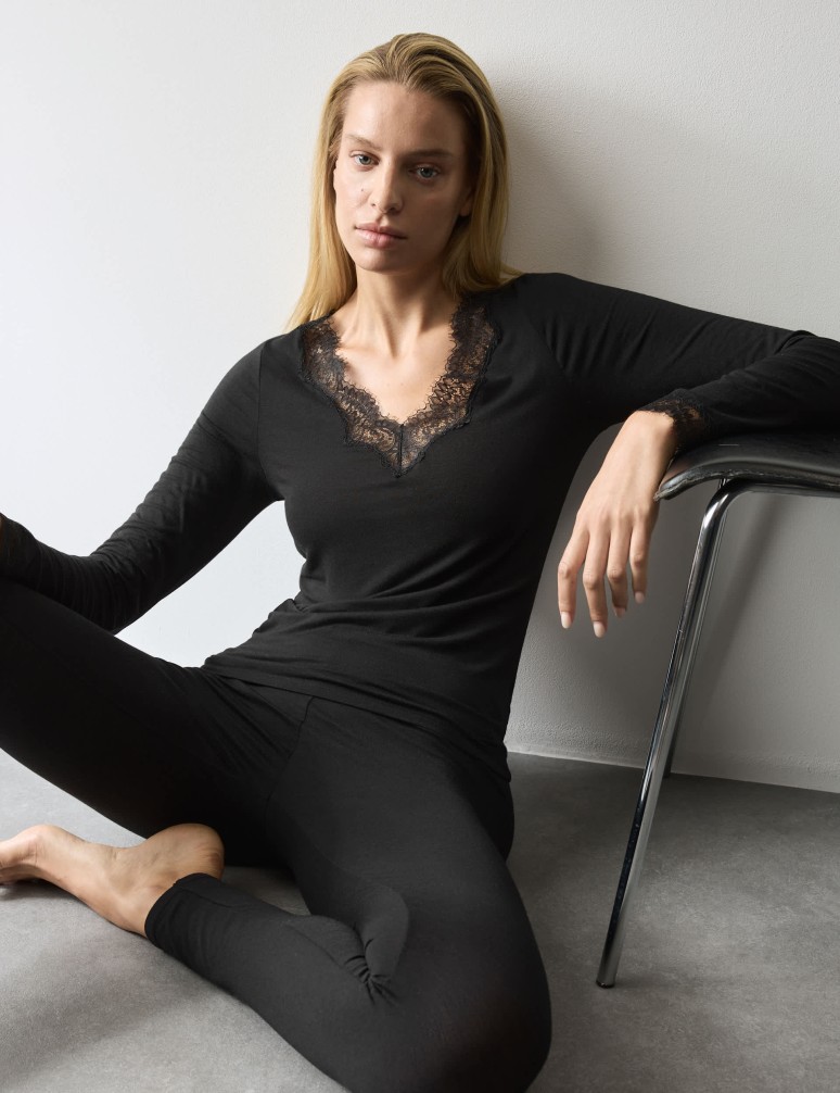 Modal Rich Thermal Top with Cashmere