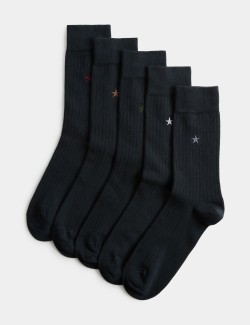 5 Pack Cool & Fresh™ Star Cotton Rich Socks