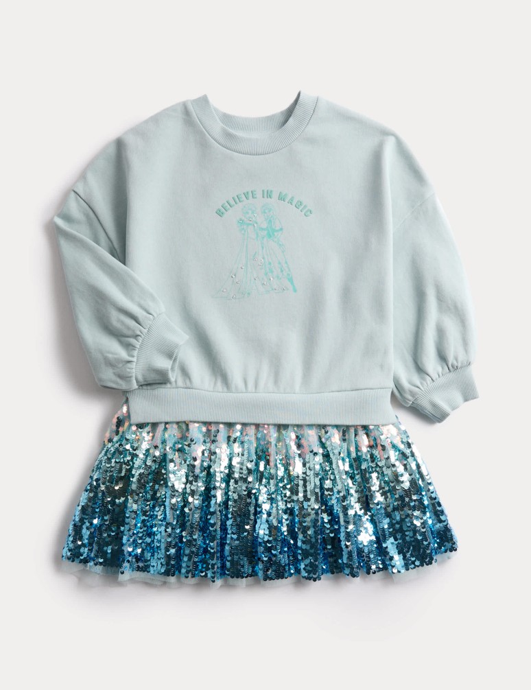 Cotton Rich Frozen™ Sequin Dress (2-8 Yrs)
