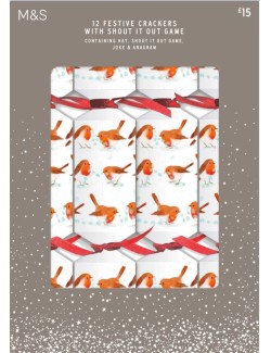 Praskací vánoční dekorace (crackers), 12 kusů, s rychlým kvízem