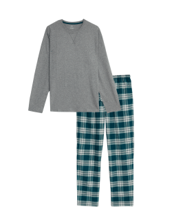 Brushed Cotton Checked Pyjama Set