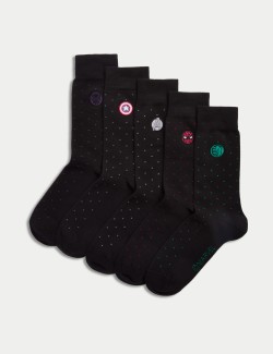 5pk Cotton Rich Avengers™ Socks