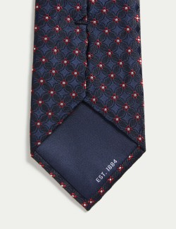 Floral Geometric Pure Silk Tie