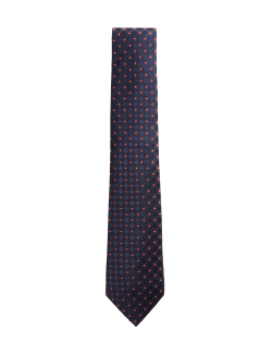 Floral Geometric Pure Silk Tie