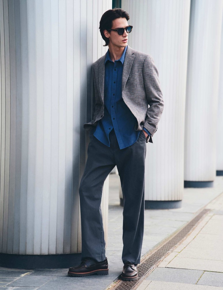 Cotton Rich Relaxed Pleat Front Trousers